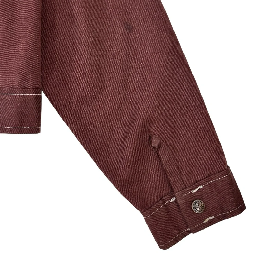 [sold] 60s 70s Upcycled Vintage Copper Brown Horse Head Embroidered Denim Jacket - Picture 8 of 9